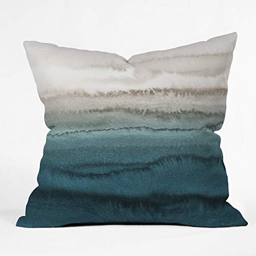 Deny Designs Monika Strigel Within The Tides Crashing Waves Teal Indoor Throw Pillow, 20" X 20"