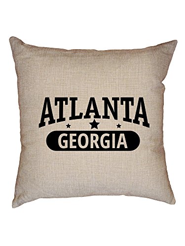 Hollywood Thread Trendy Atlanta, Georgia with Stars Decorative Linen Throw Cushion Pillow Case with Insert