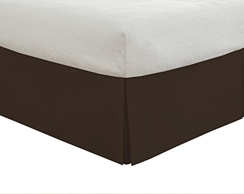 Lux Hotel Tailored Bed Skirt Classic 14" Drop Length Pleated Styling, Twin XL, Chocolate