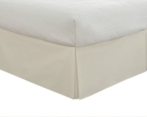 Lux Hotel Tailored Bed Skirt Classic 14" Drop Length Pleated Styling, Twin, Ivory