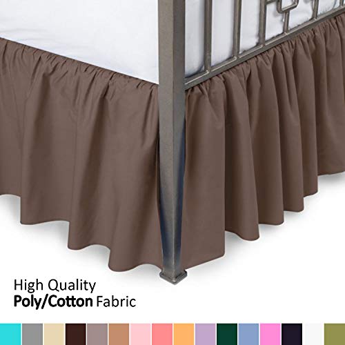 ShopBedding Ruffled Bed Skirt with Split Corners - King, Brown, 18 Inch Drop Bedskirt (Available in and 16 Colors) - Blissford Dust