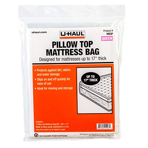 U-Haul Pillow Top Queen Mattress Bag â€“ Moving & Storage Cover for Mattress or Box Spring â€“ 99â€ x 60â€ x 17â€