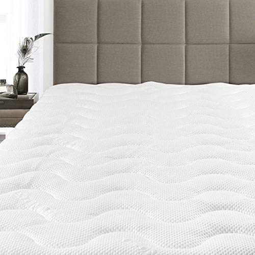 Royal Hotel Extra Plush Hypoallergenic Cool Tencel Jacquard Fitted Mattress PAD Full Size Soft Premium Mattress Topper