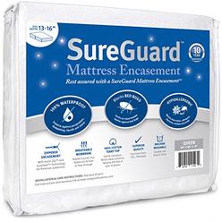 SureGuard Mattress Protectors Queen (13-16 in. Deep) SureGuard Mattress Encasement - 100% Waterproof, Bed Bug Proof, Hypoallergenic - Premium Zippered