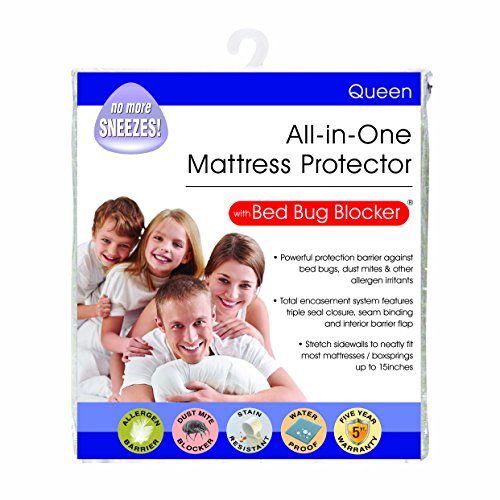 Bed Bug Blocker Hypoallergenic All In One Breathable Queen Mattress Cover Encasement Protector Zippered Water Resistant Dust