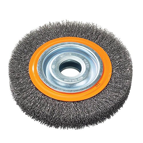Walter Surface Technologies Walter 13B070 Stringer Bead Wheel Brush - 7 in. Orange Abrasive Wheel Brush with Crimped Wires, Round Hole, Carbon Steel