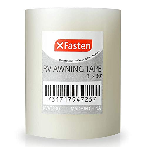 XFasten RV Awning Repair Tape, 3-Inches x 30 Feet, Waterproof Rip Stop Patch for Vinyl, RV punctures, Camper, Awning, Canopy,