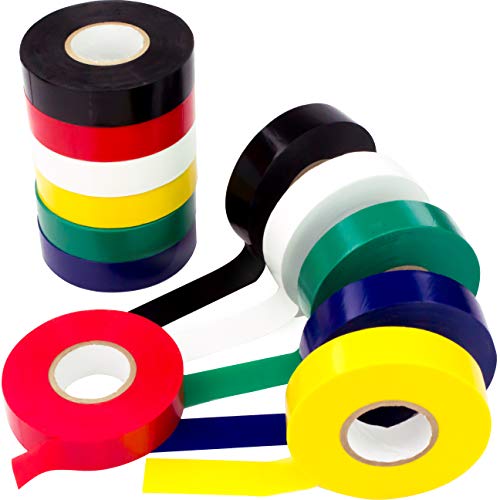 Nova Supply Weather-Resistant Colored Electrical Tape 60 Jumbo Roll 12 Pack by Nova Supply. Color Code Your Electric Wiring Safely with
