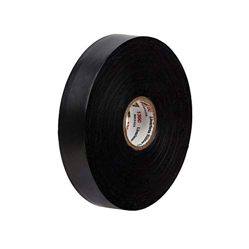 3M Scotch Linerless Rubber Splicing Tape 130C, 3/4 in x 30 ft, 1 roll/carton, Black