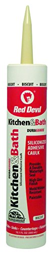 Red Devil 040620 Duraguard Kitchen & Bath Siliconized Acrylic Caulk, 10.1 Oz, Biscuit, Pack of 1