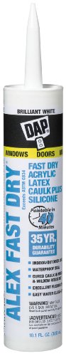 Dap Inc 18425 10.1 oz. Alex Fast Dry Acrylic Latex Caulk Plus Silicone - White - 12 Pack