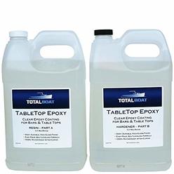 TotalBoat Epoxy Resin Crystal Clear - 2 Gallon Epoxy Resin & Hardener Kit for Bar Tops, Table Tops & Countertops | Pro Epoxy