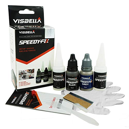 Visbella 7 Seconds Speedy Fix Filling and Reinforcing Dual Adhesive System Resin Instant Adhesive Welding Powder Kit, Water
