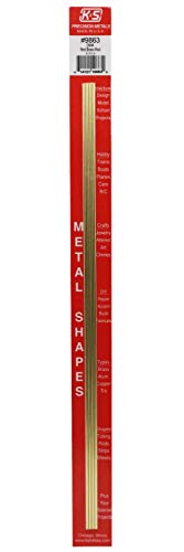K&S Precision Metals 9863 Round Brass Rod, 2mm Diameter X 300mm Long, 4 Pieces per Pack, Made in The USA