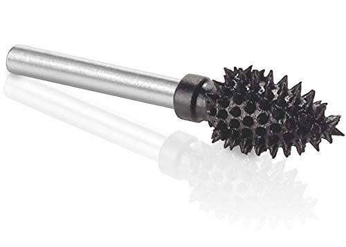 Kutzall Extreme Flame Rotary Burr, 1/8" Shaft, Very Coarse- Woodworking Attachment for Dremel, Foredom, DeWalt, Milwaukee.