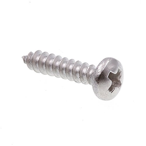 Prime-Line 9018978 Sheet Metal Screw, Self-Tapping, Pan Head Phillips, #4 X 1/2 in, Grade 18-8 Stainless Steel, Pack of 100