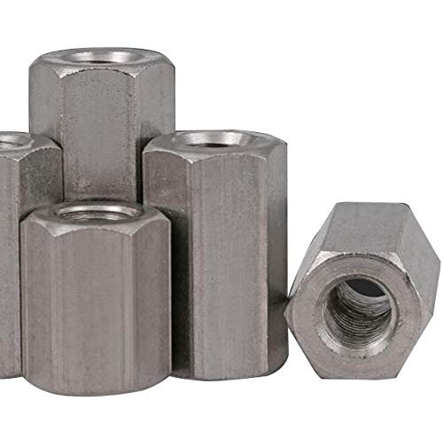 yodaoke 5pcs M10 x 1.5 x 35mm Stainless steel Long Coupling Hex Nut Connector