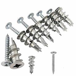 ansoon zinc self-drilling drywall anchors with screws kit, 25 heavy duty metal wall anchors and 25#8 x 1-1/4'' screws - 50 pi