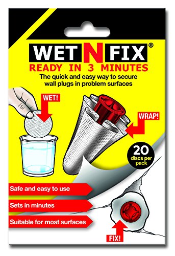 WETNFIX (20 Discs) - Fixing Wall Anchors Fast! Ideal for Loose Wall fixtures Such as Curtain Rails, Toilet roll Holders.