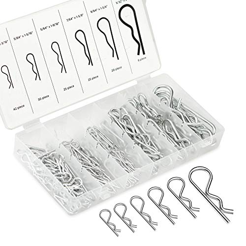 Neiko 50457A for Use On Hitch Lock Systems 150 Piece Cotter Pin Hairpin Assortment Kit Zinc Plated Steel Clips, Silver