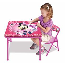 Disney Minnie Mouse Blossoms & Bows Jr. Activity Table Set with 1 Chair
