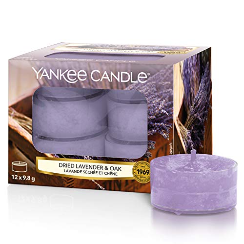 Yankee Candle Scented Tea Light, Dried Lavender and Oak