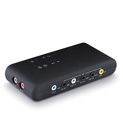 LEAGY USB 7.1 External Sound Card (8-Channel) - 7.1 Channel USB Soundbox - Dynamic 3D Surround Sound - UP to 8 Speakers -
