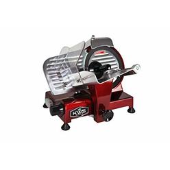 KWS KitchenWare Station KWS MS-6RT Premium 200w Electric Meat Slicer 6-Inch in Red Teflon Blade, Frozen Meat Deli Meat Cheese Food Slicer Low Noises