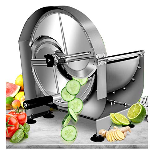 NEWTRY Commercial Vegetable Slicer Shredder Fruit Slicer 0-12mm (15/32inch) Thickness Adjustable Stainless Steel for