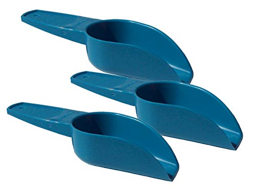 Tupperware Set of 3 Small Canister Scoops with Handles in Peacock Blue