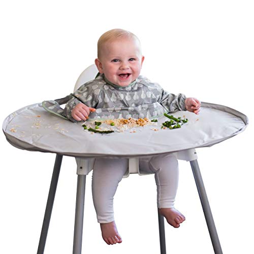 Tidy Tot Coverall Food Catcher bib with Sleeves attaches to highchair Tray - Tidy Tot Bib & Tray Kit. Baby Weaning Bib Ideal for Baby