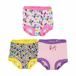 Disney Girls' 3pk Minnie Mouse Multi-Pack Potty Training Pant, Assorted, 18
