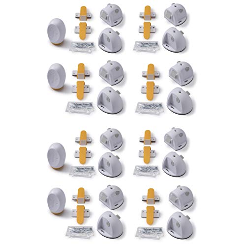 Safety 1st Adhesive Magnetic Lock System - 16 Locks & 4 Keys, White, One Size