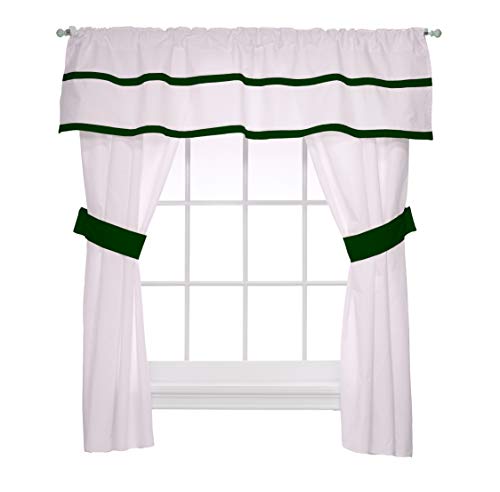 Baby Doll Lucky Game Baby Doll Medallion 5 Piece Window Valance and Curtain Set, Green