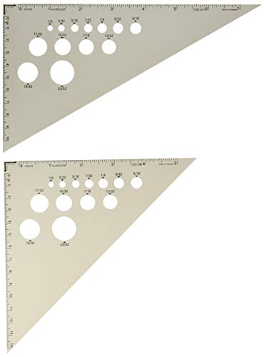 Alumicolor Calibrated Triangle Set: 6 inch 45-90 Degree and 8 inch 30-60-90 Degree Triangles, Aluminum, Silver (5200-1)