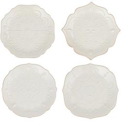 Lenox French Perle Assorted Plates, 7.5-Inch, White, Set of 4