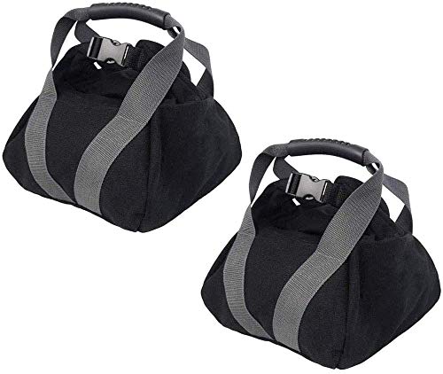 Fnoko 2 Pcs Adjustable Heavy Fitness Power Sandbag, Portable Adjustable Canvas Sand Kettlebell Soft Sand Bag, Weightlifting