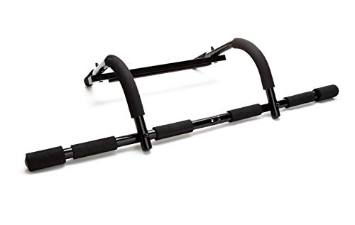 Mind Reader BLK Grip Chin-Up/Pull Full Body Trainer Doorway Heavy-Duty Multi-Purpose Workout Bar for Home Gym, Perfect for