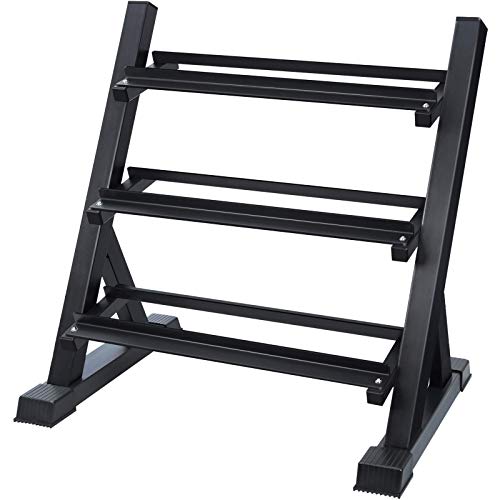 Akyen 3 Tier Dumbbell Rack Stand Only for Home Gym, Weight Rack for Dumbbells (1100 Pounds Weight Capacity, 2020 Version)