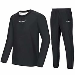 HOTSUIT Sauna Suit Men Anti Rip Sweat Suits Gym Boxing Workout Jackets, Black, XL
