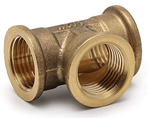 Metalandbrassco Pipe Tee 1/2 inch Female 0,5inces Thread Adapter Fittings Brass Connector