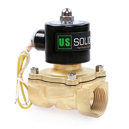 U.S. SOLID 1" Brass Electric Solenoid Valve 110VAC Normally Closed Water, Diesel.