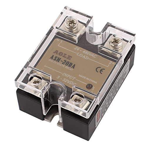 uxcell ASH-20DA 3-32VDC to 24-480VAC 20A Single Phase Solid State Relay Relay DC to AC Relay Authorized