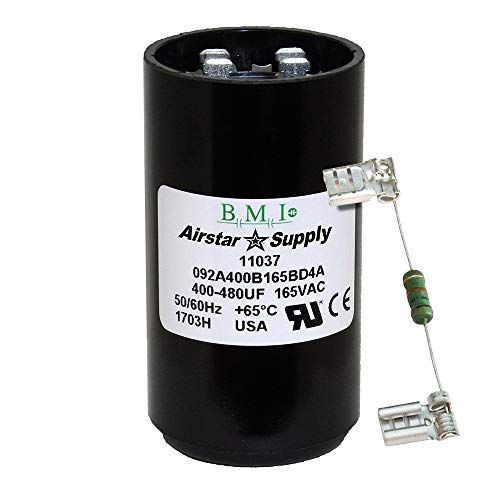 BMI 400-480 uF x 165 VAC - BMI/USA Start Capacitor # 092A400B165BD4A with Bleed Resistor
