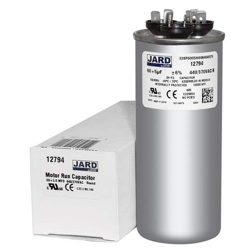 GENTEQ Replacement by JARD Round Capacitor 60 5 uf MFD 440 Volt Replaces GE Genteq Z97F9897 97F9897