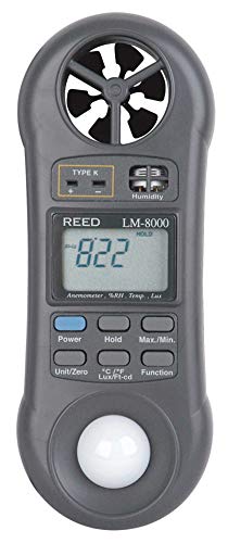 REED Instruments LM-8000 6-in-1 Multi-Function Environmental Meter (Air velocity/temperature, Ambient Temperature, Humidity,