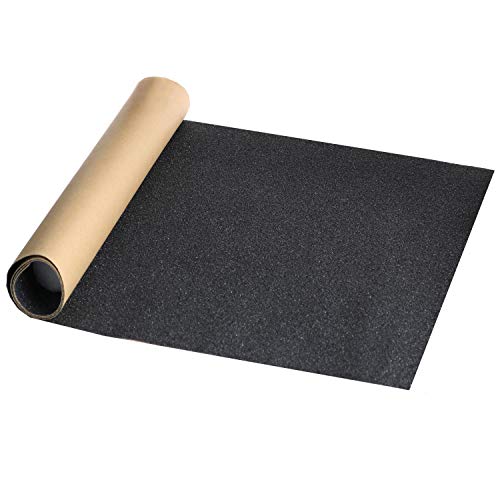 ZUEXT 11" x 50" Black Skateboard Grip Tape Sheet, ZUEXT Bubble Free Waterproof Scooter Grip Tape, Longboard Griptape, Sandpaper for