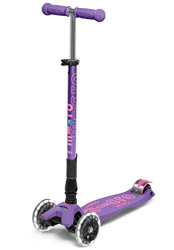 M-cro Kickboard Micro Kickboard Maxi Deluxe Foldable LED, 3-Wheeled, Lean-to-Steer, Swiss-Designed Micro Scooter with Light-up Wheels,