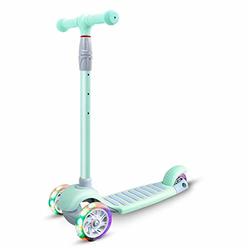 67i 3 Wheel Scooter Kids Kick Scooter for Toddler Girls Boys Scooter with Adjustable Height and Light-Up Scooter for Children Ag