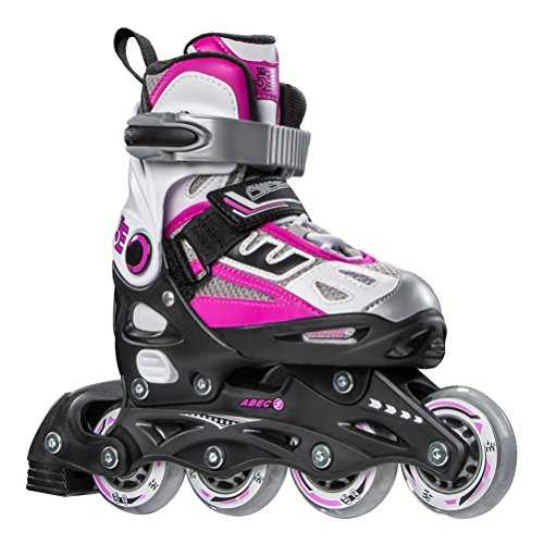 5th Element G2-100 Adjustable Girls Recreational Inline Skates - 12-1/White-Pink
